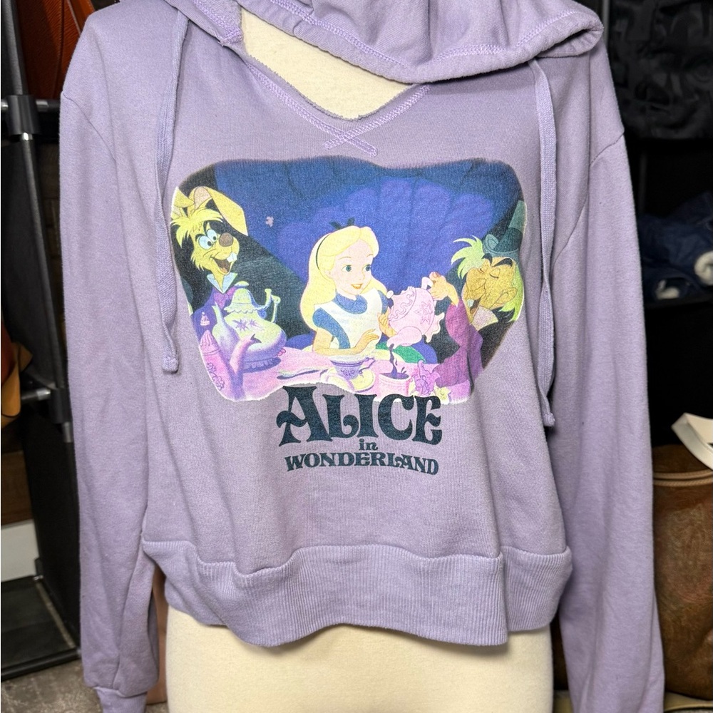 Disney Light Purple Alice in Wonderland Cropped Hoodie - Picture 3 of 4